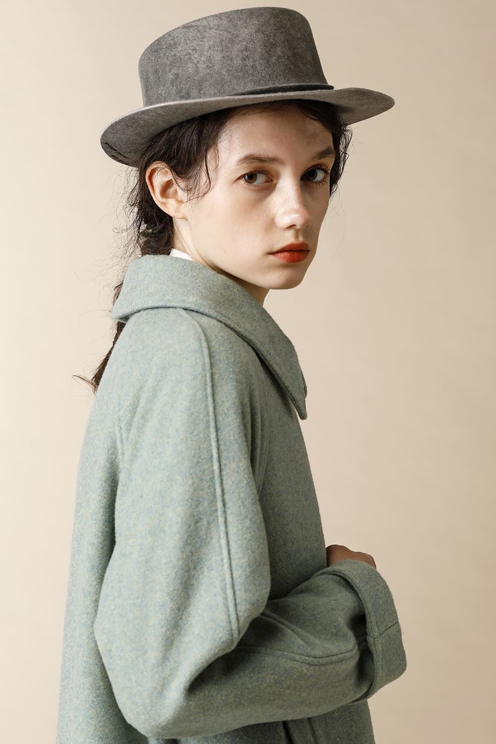 Reinhard Plank x individual sentiments - NARROW BRIM HAT Black - Rabbit Hair