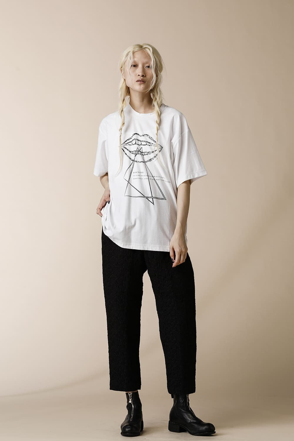 DISCLOSED PRINTE T-SHIRTS White