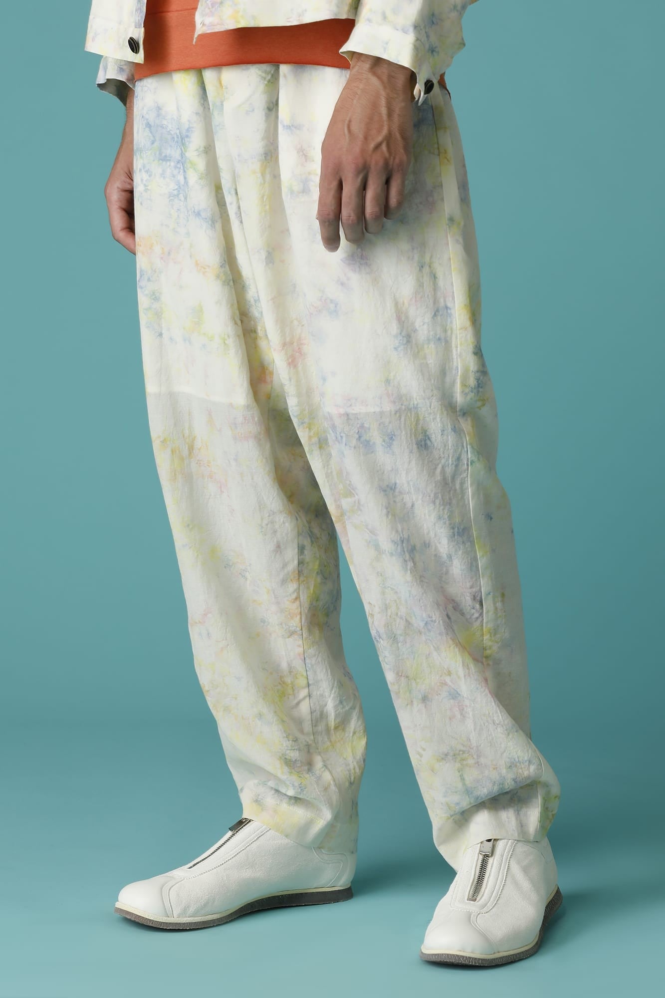 UNISEX EASY WIDE PANTS - PA89L-CU2W_Mottled pink