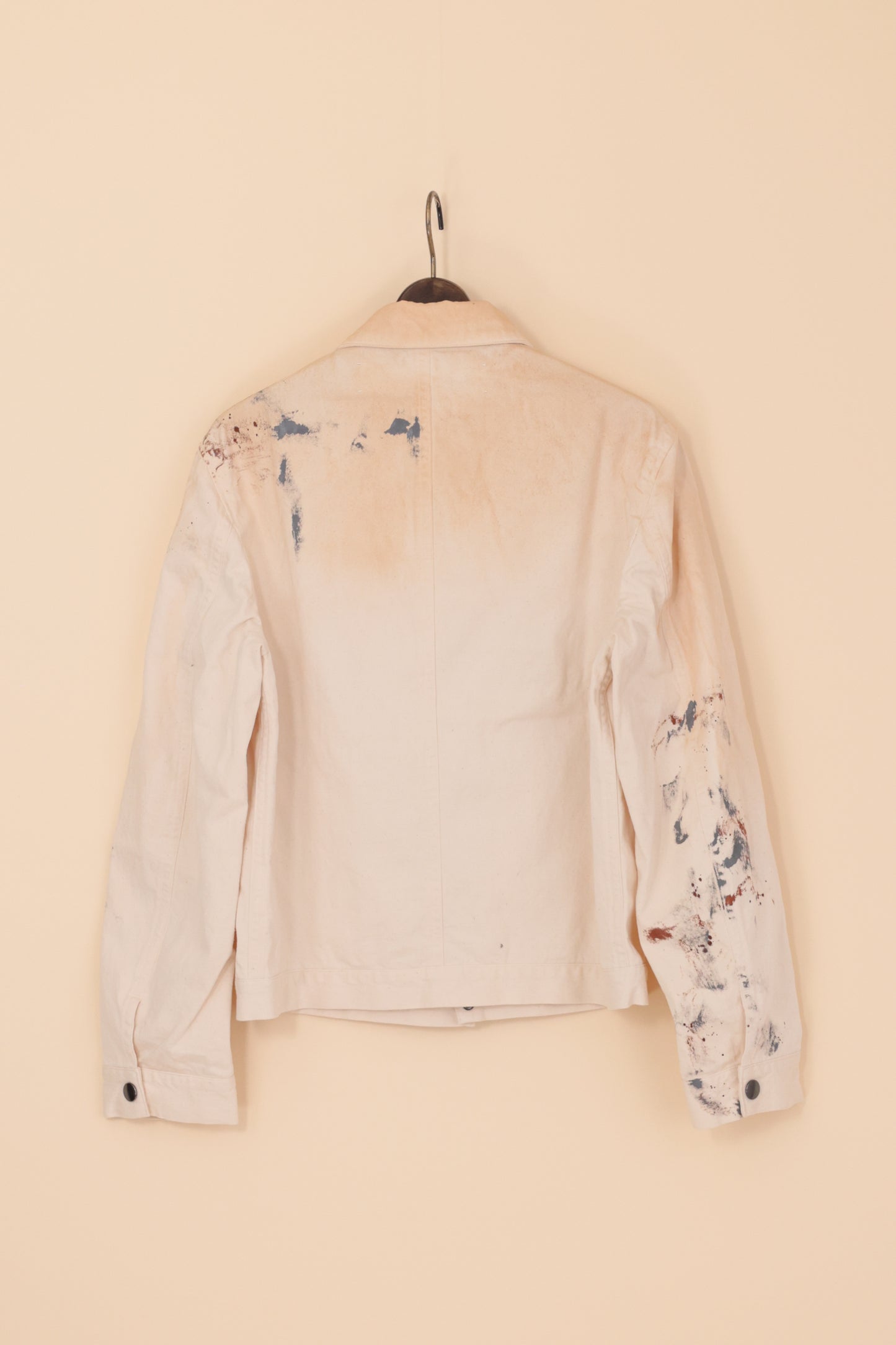 HAND PAINTED ZIP UP BLOUSON _ JK69H-MC14-NO_ecru white