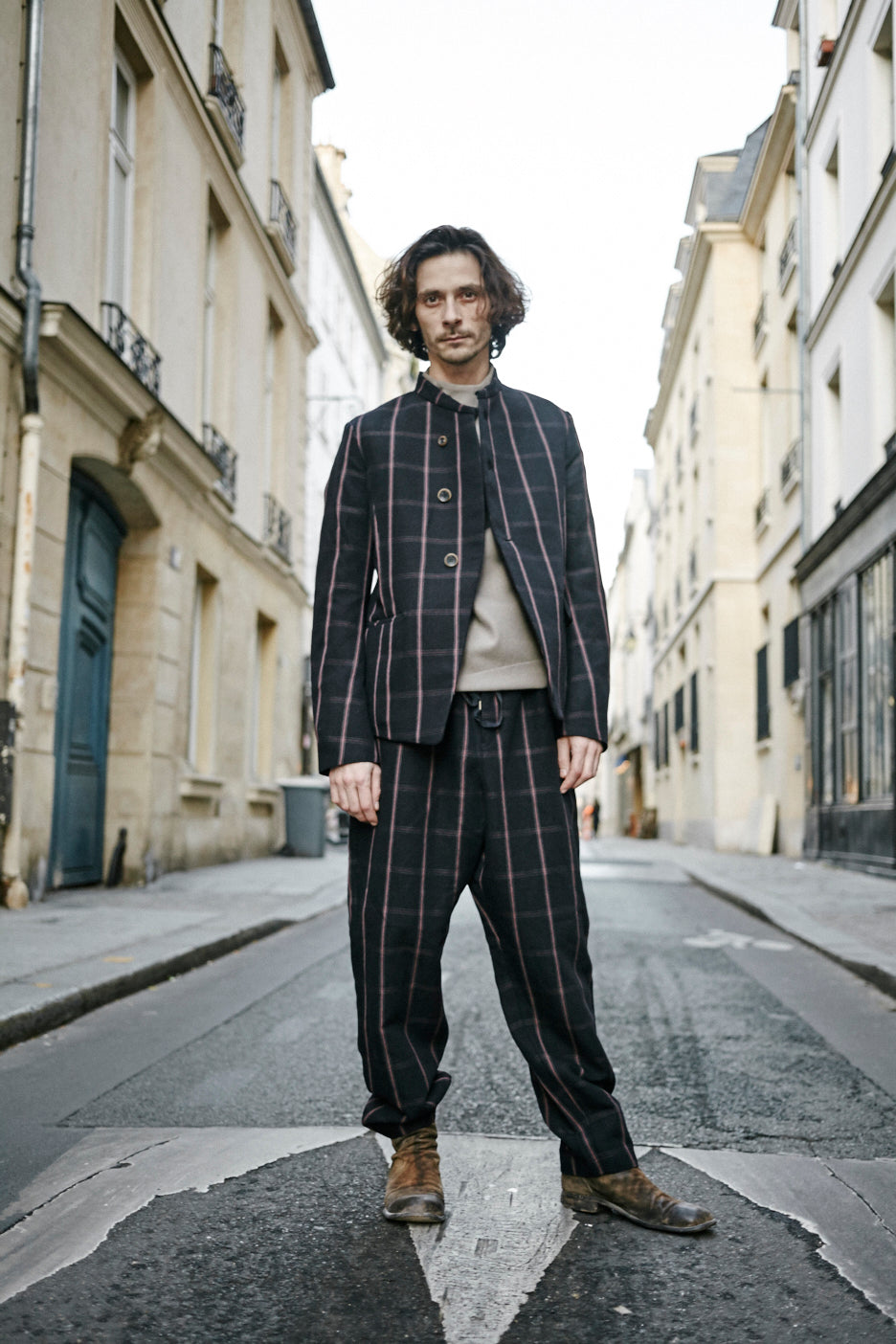 ASYMMETRIC FRONT JAKET - JK19-LCW7_black