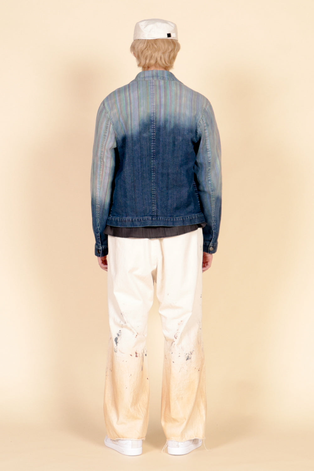 HAND PAINTED WIDE STRAIGHT PANTS _ PA104-MC14_ecru white