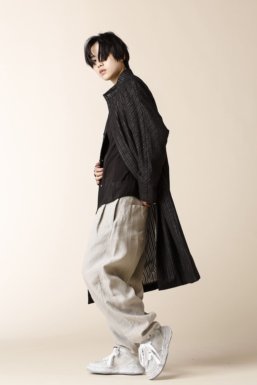 WIDE TUCK PANTS - PA95-LI19_ecru