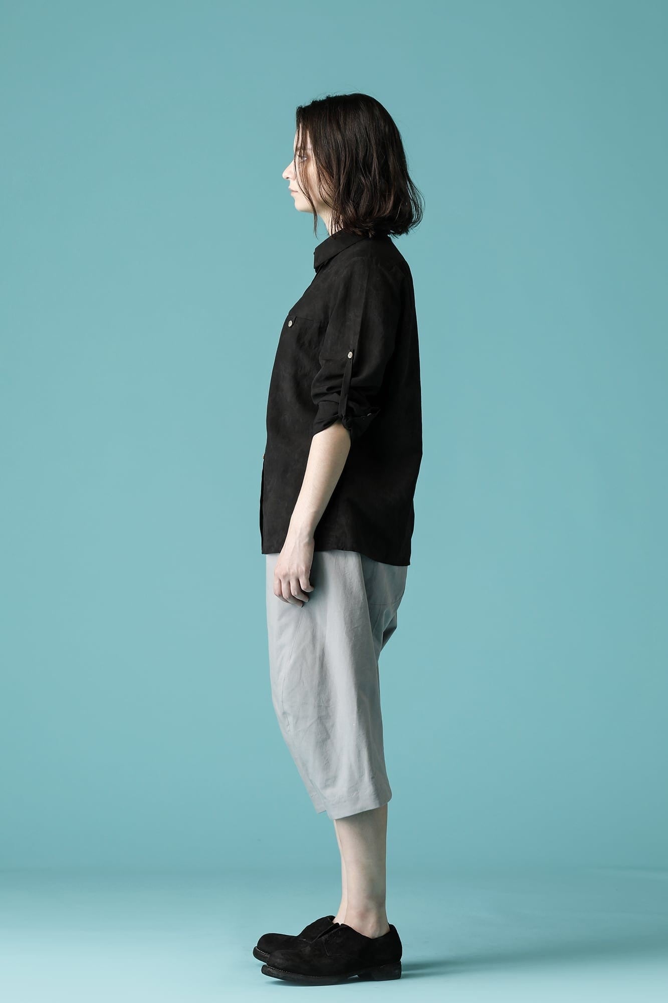 GATHER SHIRTS - SH49W-CU2W_Mottled Black