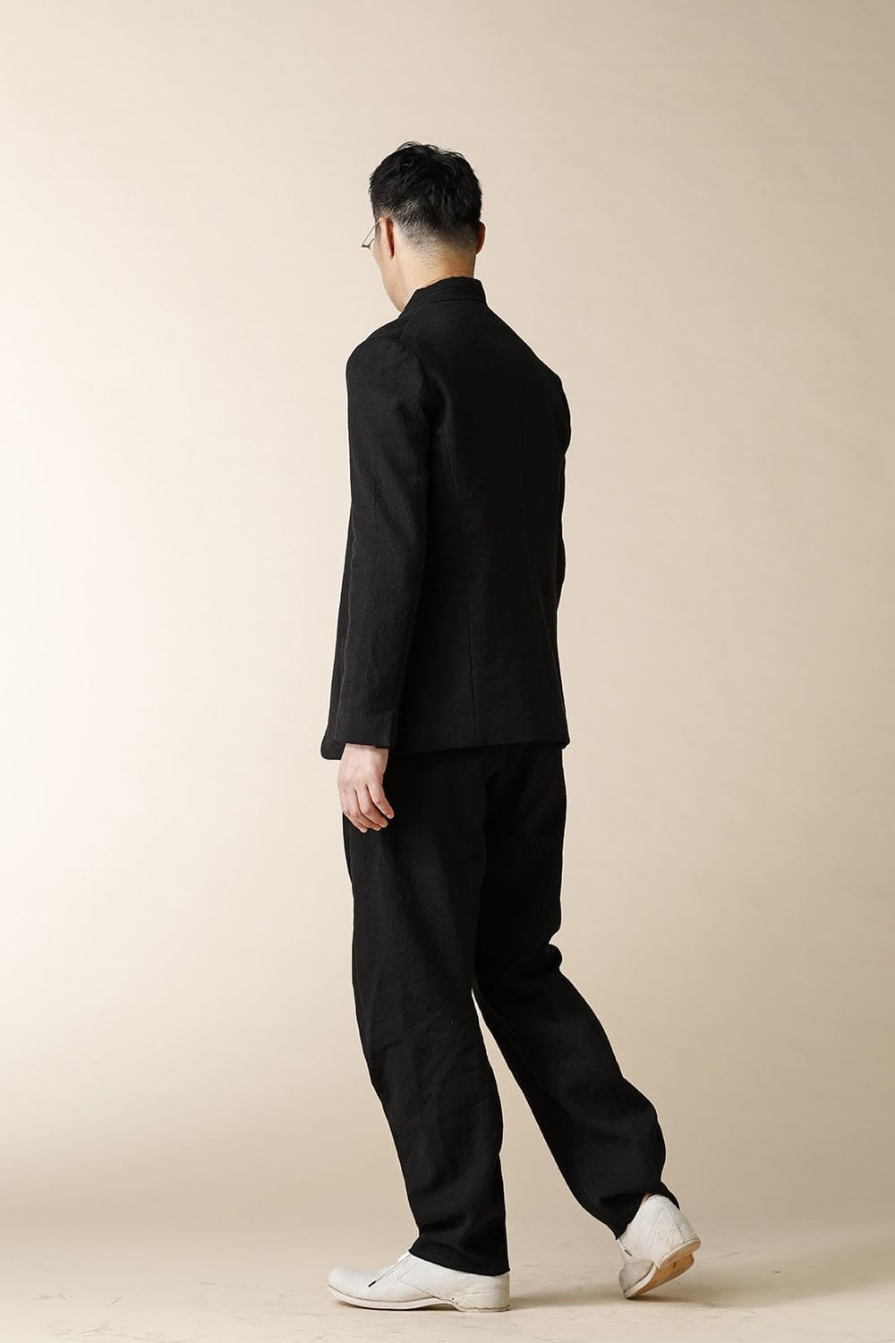 STAND NECK ONE BUTTON JACKET - JK1-HW22 - Black