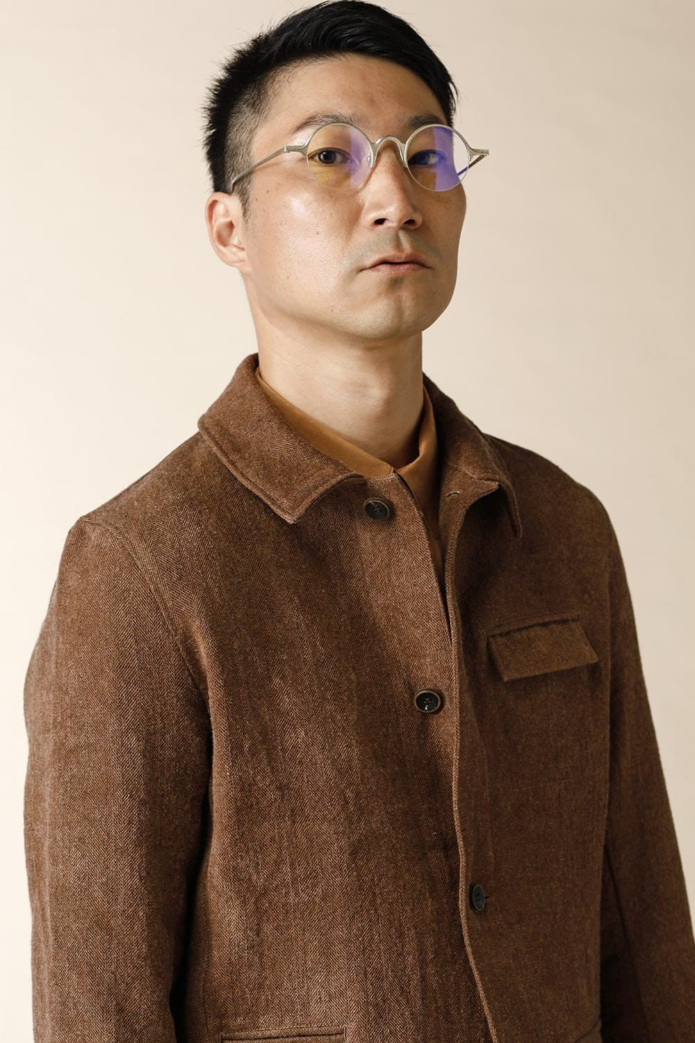 BUTTON DOWN WORK BLOUSON - JK57-HW22_ecru white