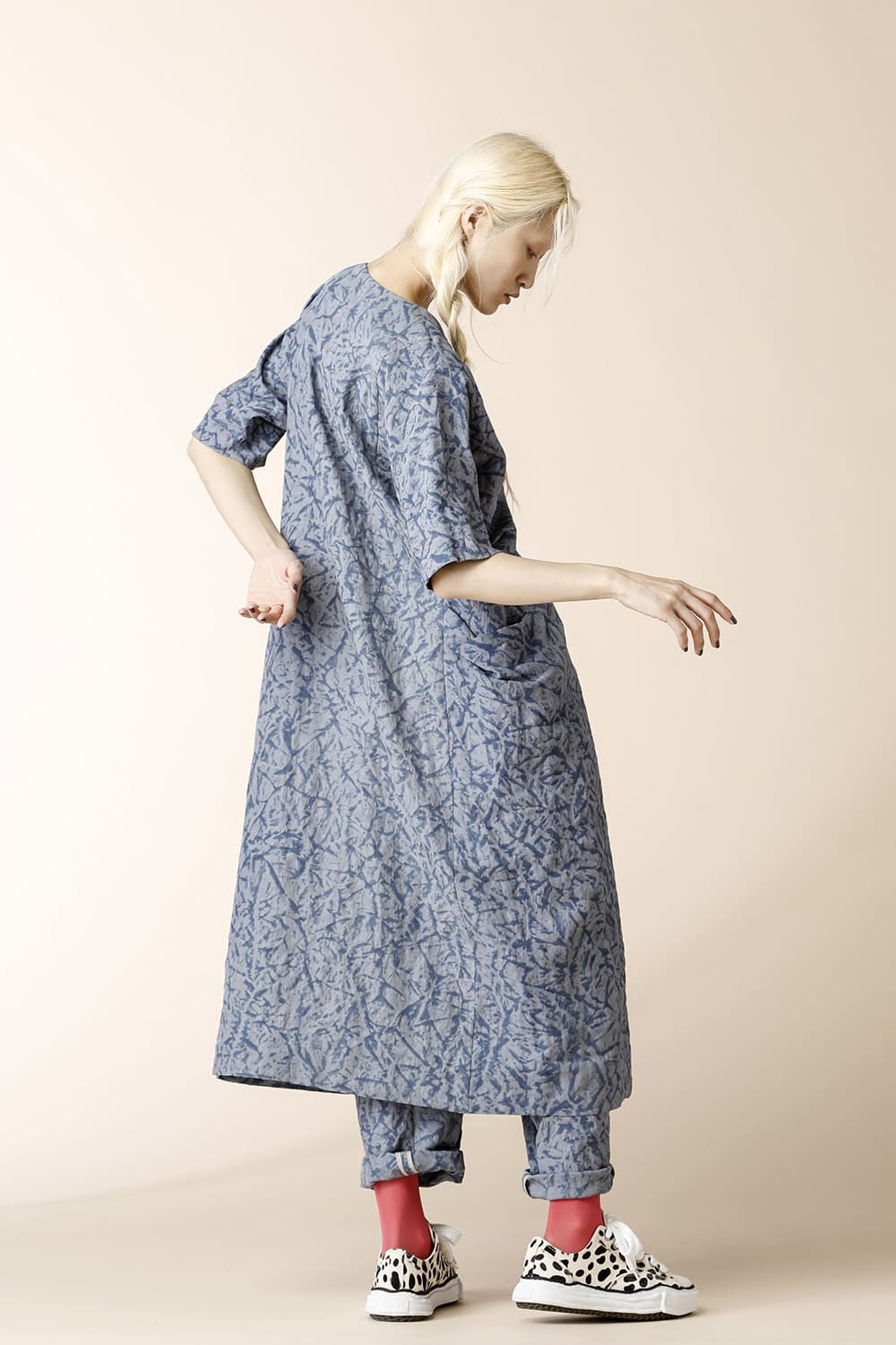 LONG STRAIGHT DRESS - OP31W-RY3 _ Mottled Clouds