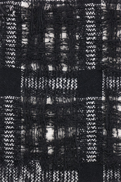 DOUBLE-WOVEN & HALF-WIDTH FRINGE STOLE _ A29-MW22_999(black) - F