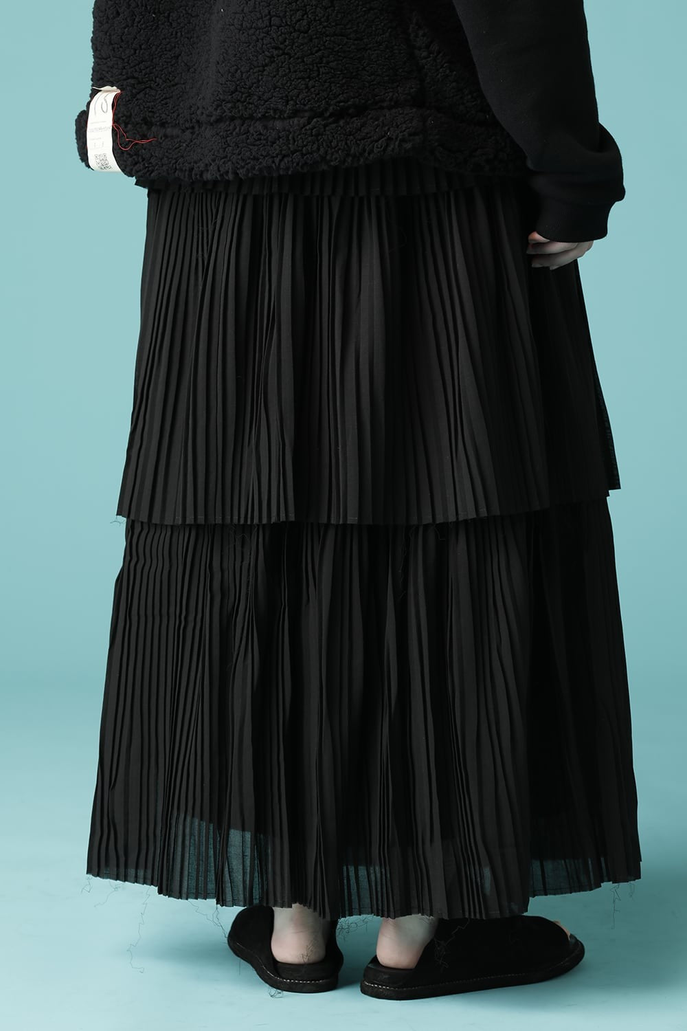 PLEATED LAYERED SKIRTT - SK9W-LW3-B_Black