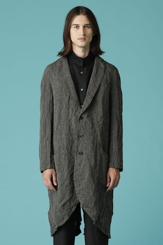 PEAKED LAPEL LONG COAT - CO30H-LC19_gray black