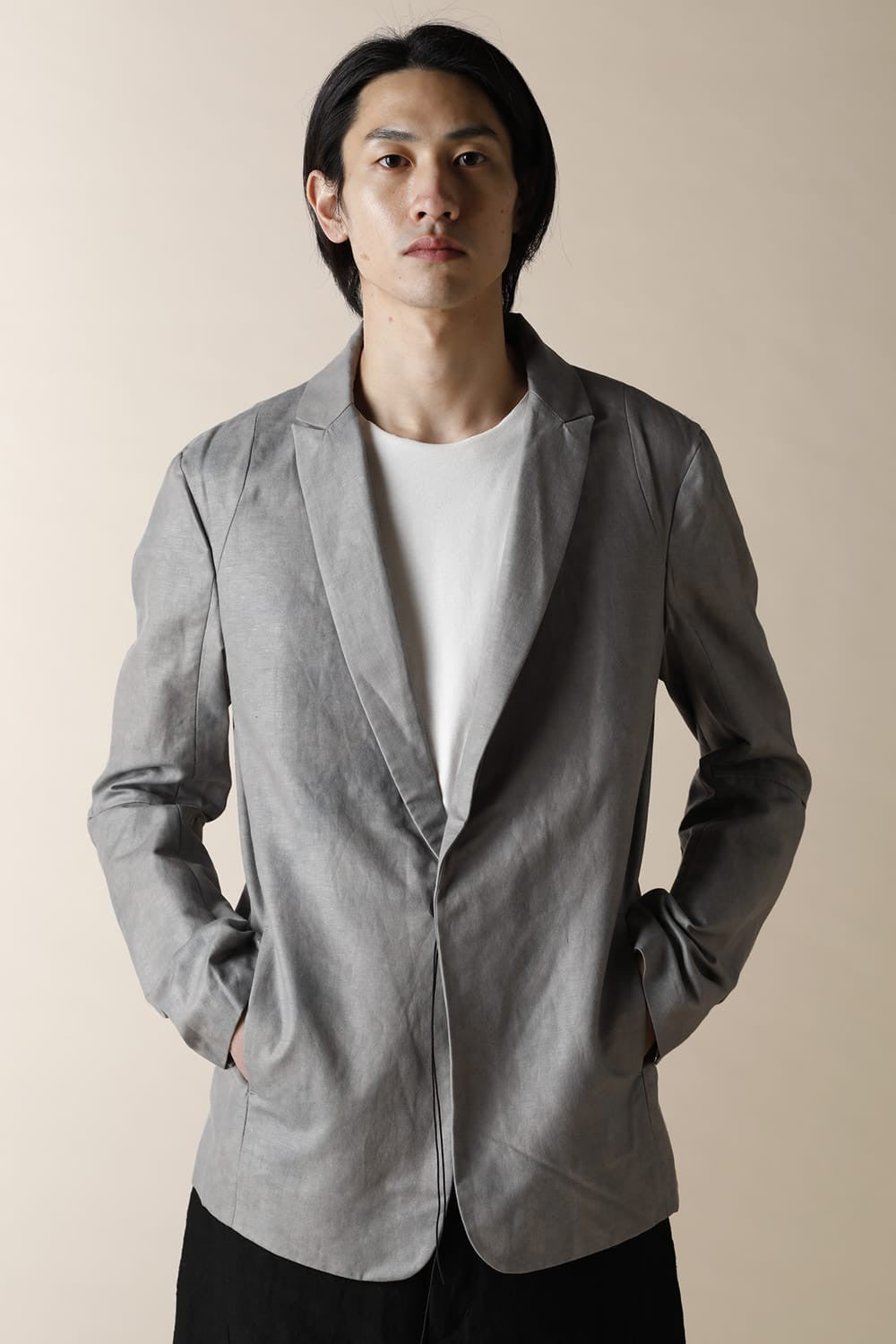 SEMI NOTCHED LAPEL JACKET LIGHT GRAY - JK42H-CLI12_light gray