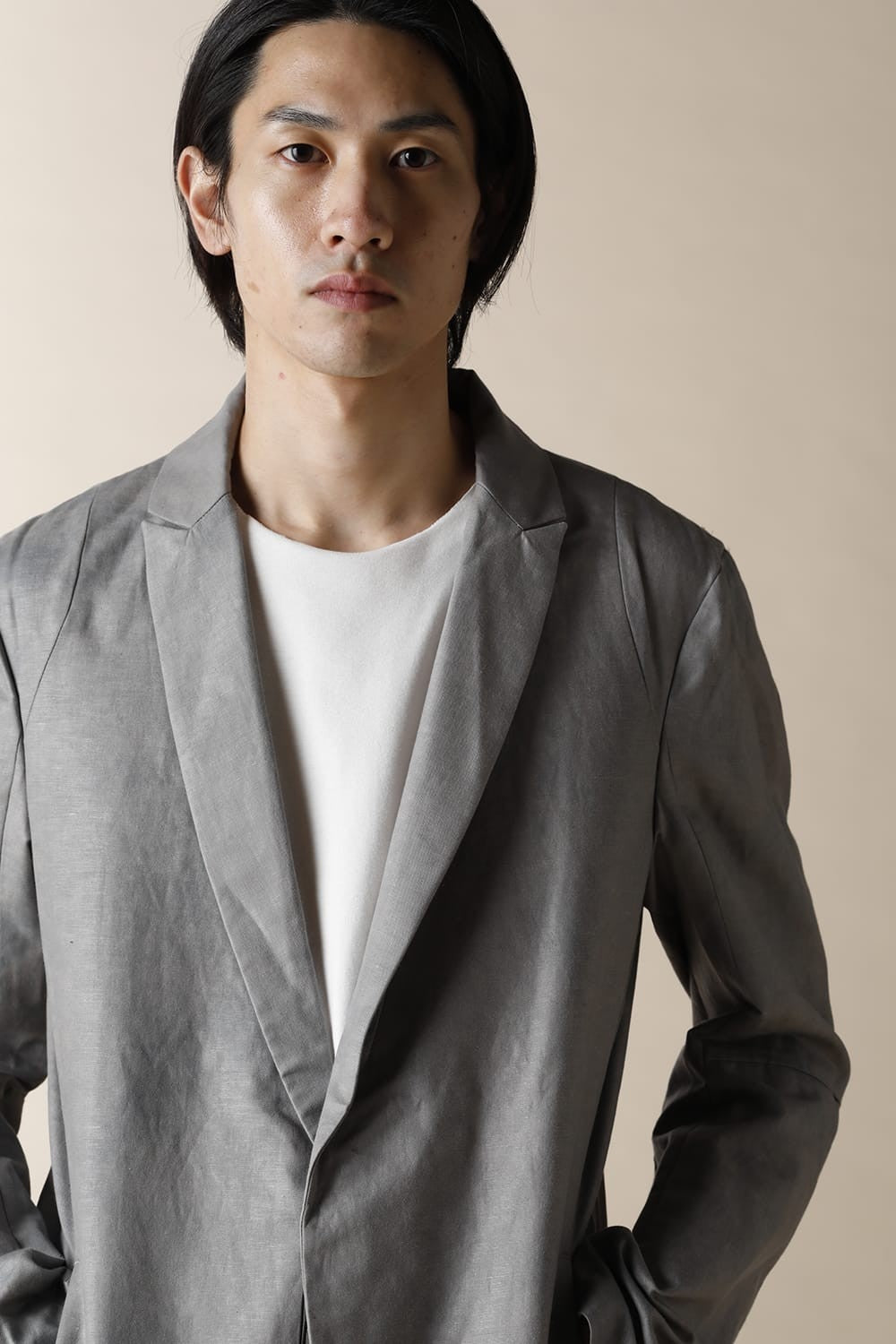 SEMI NOTCHED LAPEL JACKET LIGHT GRAY - JK42H-CLI12_light gray