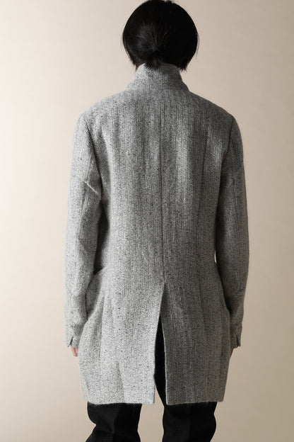 SHAWLL COLLAR LONG JACKET - JK52-MW7_snow gray