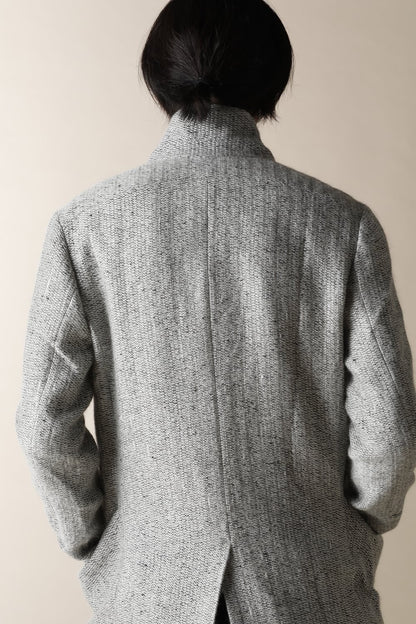 SHAWLL COLLAR LONG JACKET - JK52-MW7_snow gray