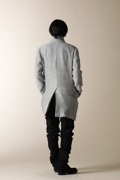 SHAWLL COLLAR LONG JACKET - JK52-MW7_snow gray