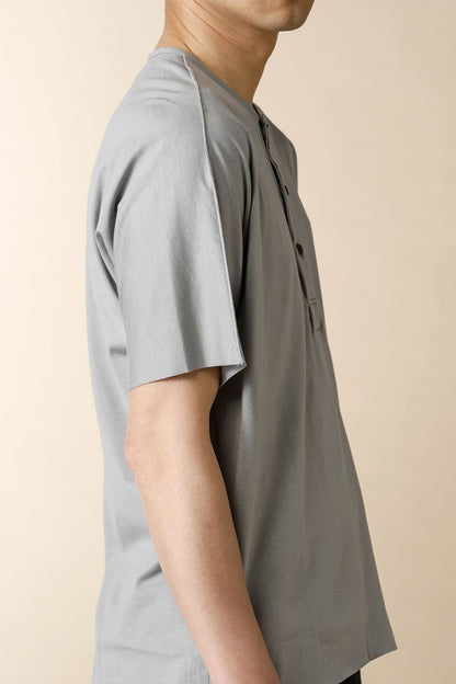 HENRY NECK T-SHIRT - CT68S-LJ43_Gray