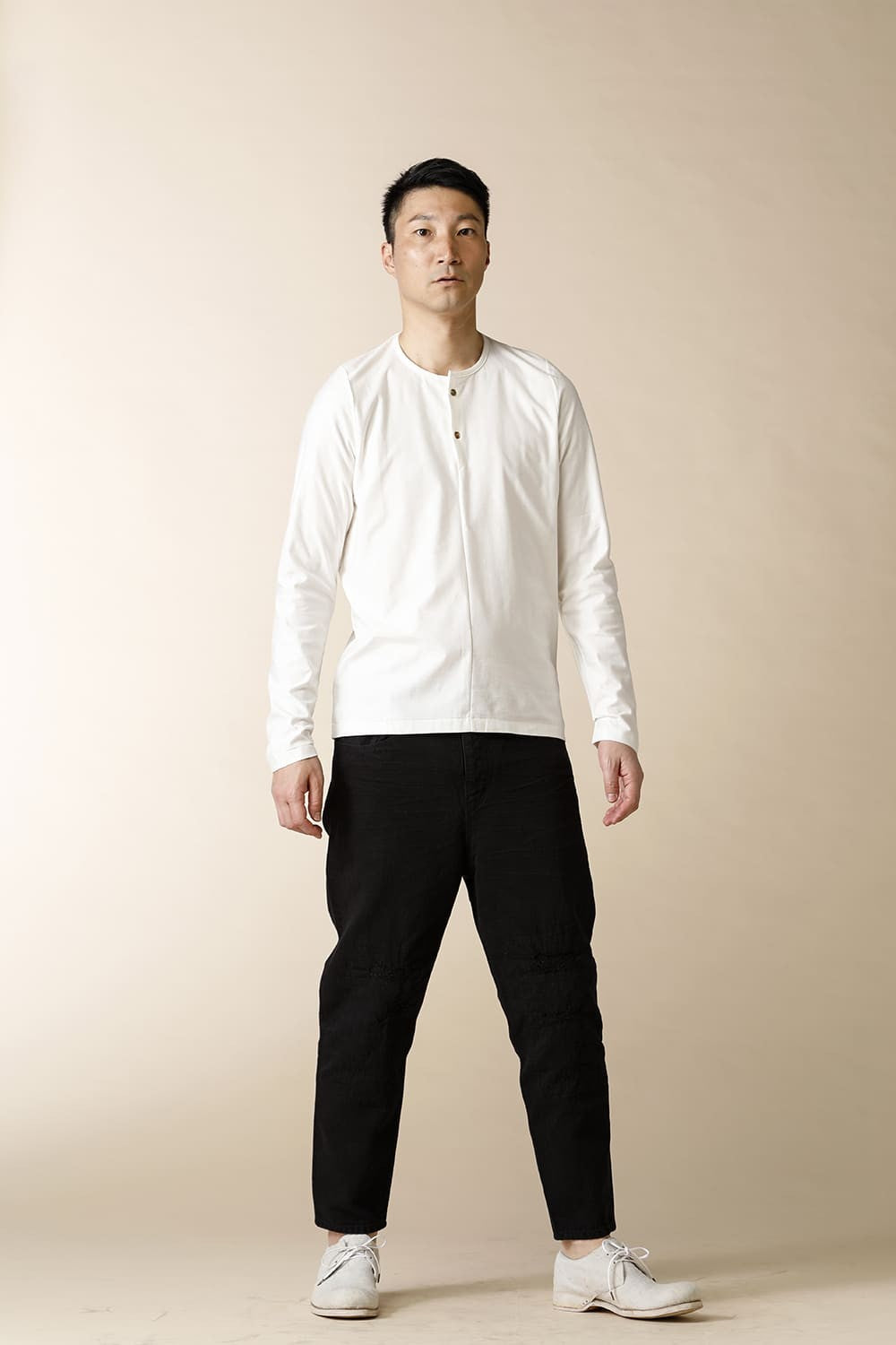 HENRY NECK LONG SLEEVE T-SHIRTS - CT57-LJ30_white