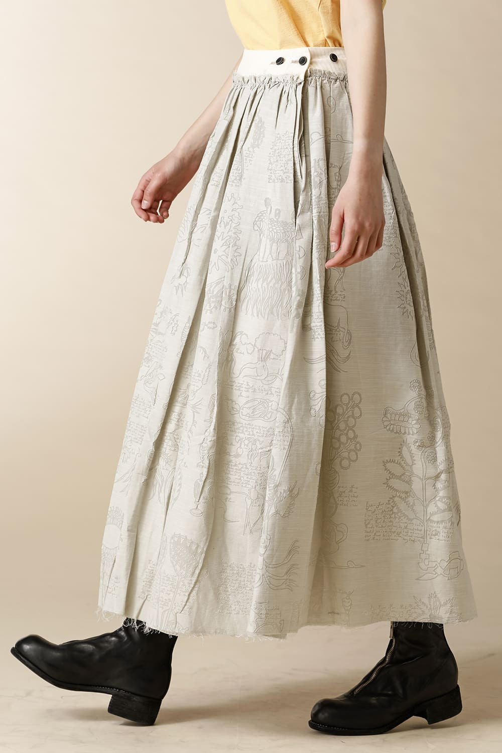 LAYERED LONG SKIRT - SK08W-OP1_snow gray