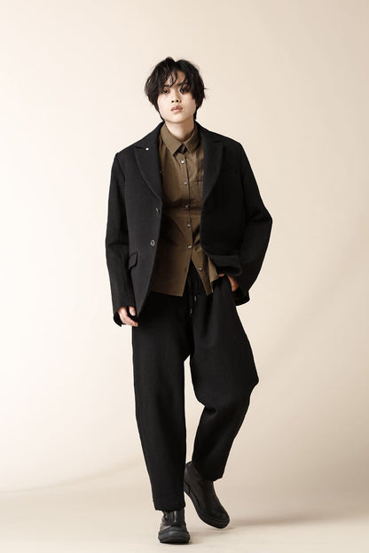 PEAKED LAPEL JACKET - JK63-HW22_Black