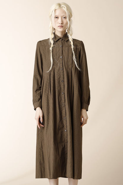 LONG PLEATS SHIRTS DRESS - SH39W-LC18_brown