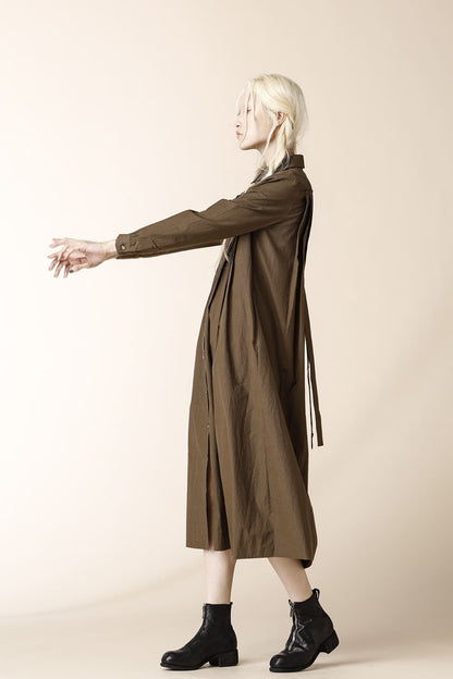 LONG PLEATS SHIRTS DRESS - SH39W-LC18_brown