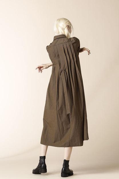 LONG PLEATS SHIRTS DRESS - SH39W-LC18_brown