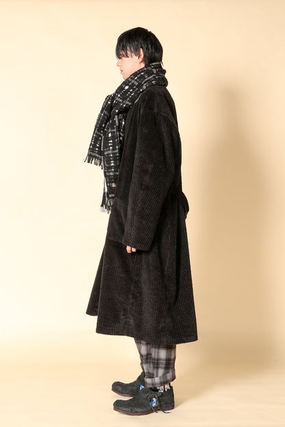 DOUBLE-WOVEN & HALF-WIDTH FRINGE STOLE _ A29-MW22_999(black) - F