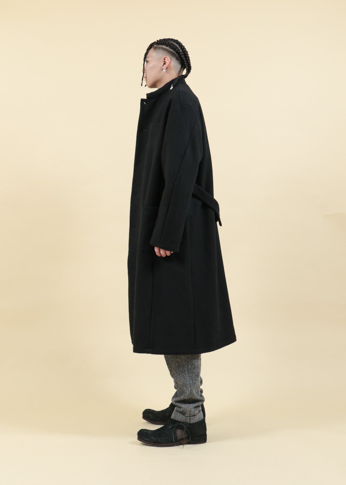 STAND COLLAR LOOSE SILHOUETTE COAT-CO31-MW19_black