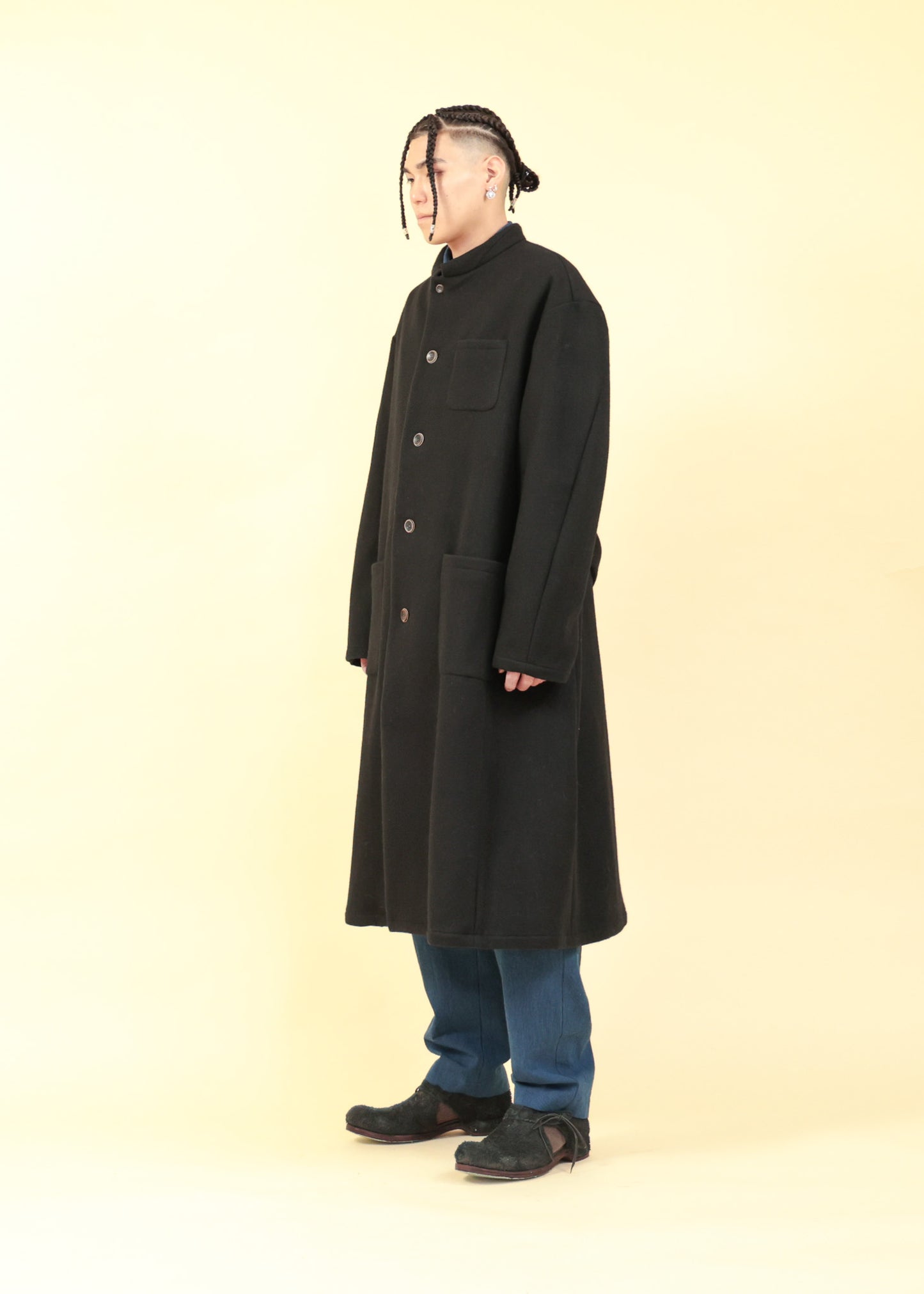 STAND COLLAR LOOSE SILHOUETTE COAT-CO31-MW19_black