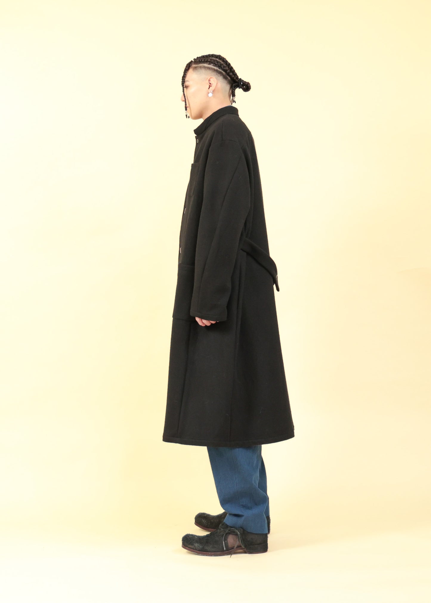 STAND COLLAR LOOSE SILHOUETTE COAT-CO31-MW19_black