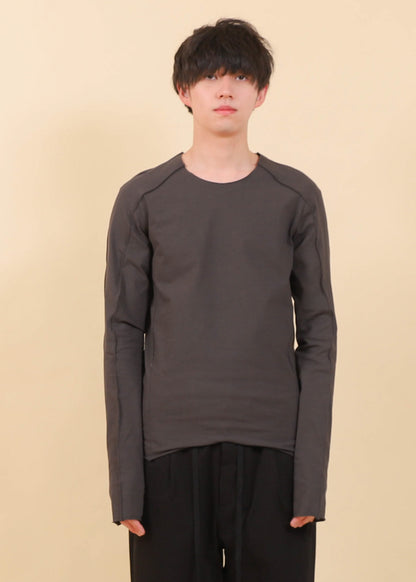 BASIC LONG SLEEVE T-SHIRTS - CT28-MJ30_Charcoal