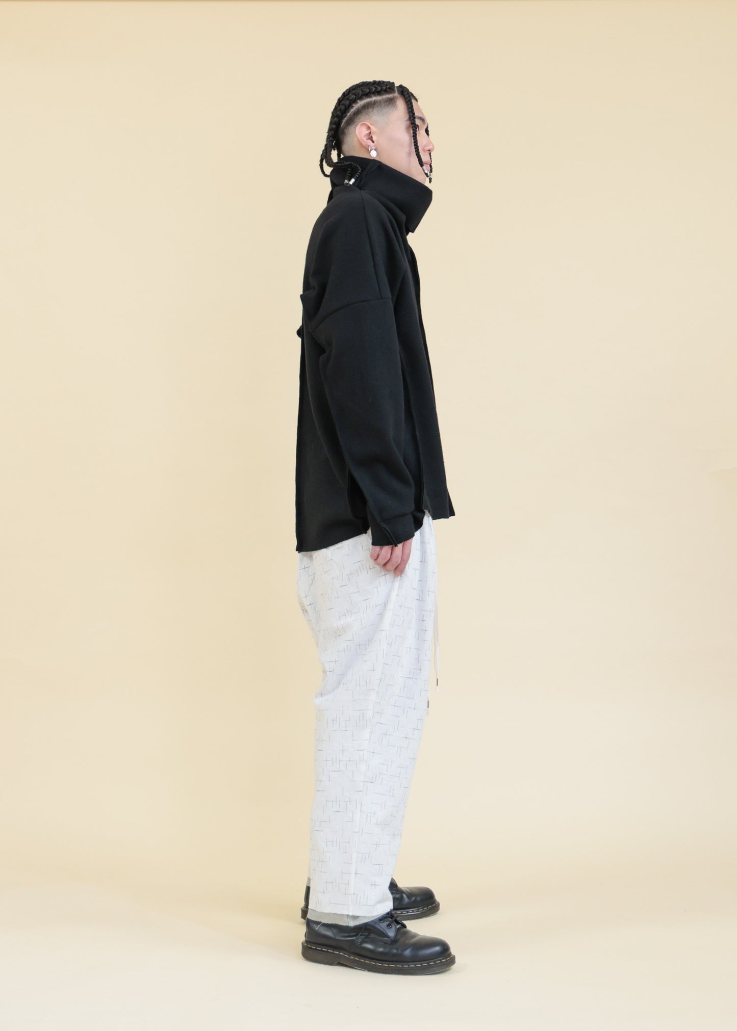 LOOSE SILHOUETTE HIGH NECK L/S T-Shirts-CT69-MJ26_black