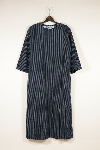 Random Stripe Cotton Long Dress – Black / OP40W-LC48-999