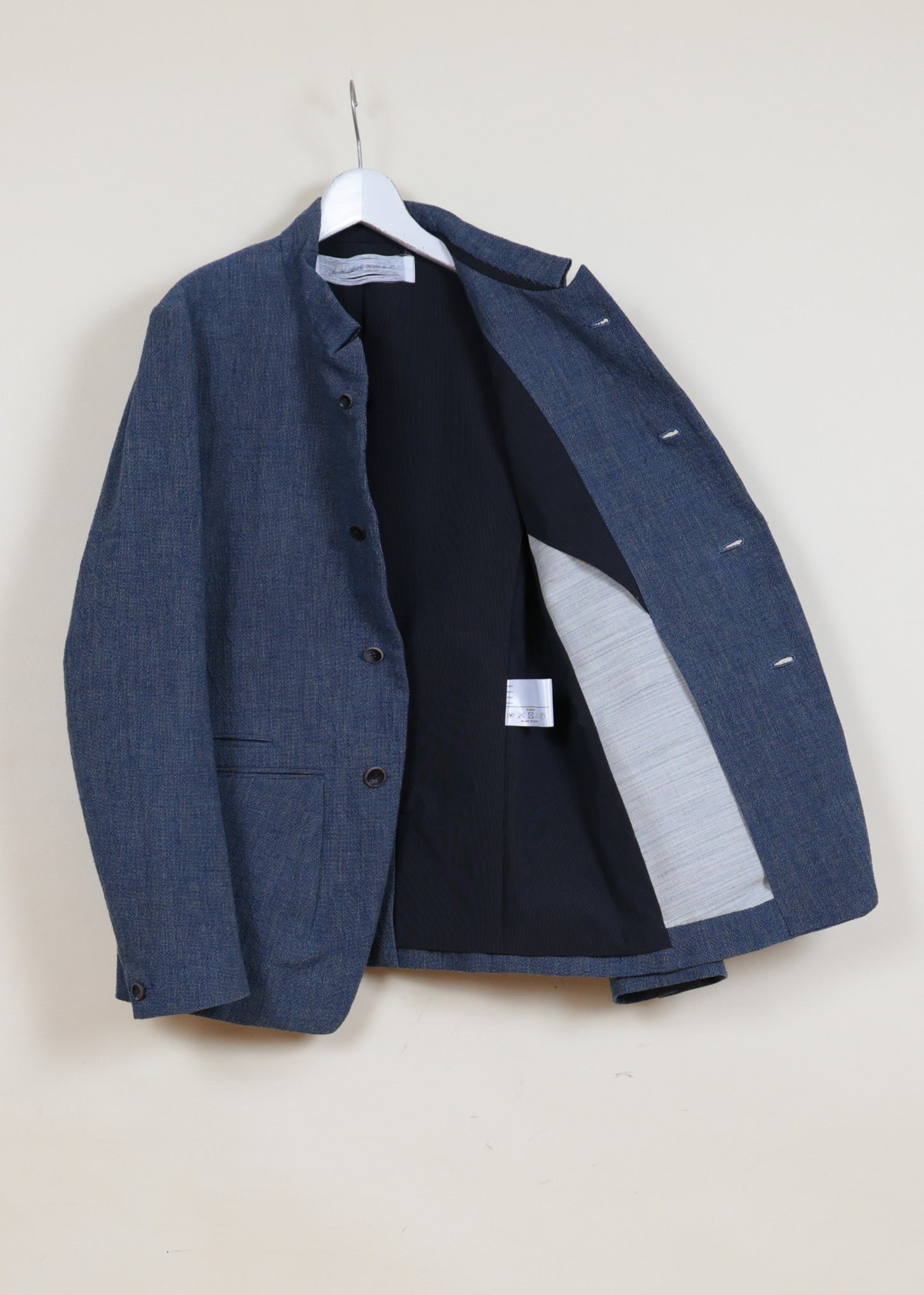 STAND COLLAR JACKET - JK45-MC13_indigo - yellow