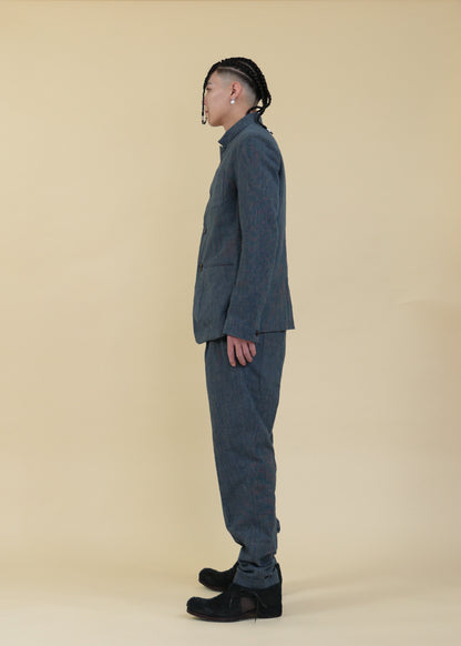 STAND COLLAR JACKET - JK45-MC13_indigo - yellow