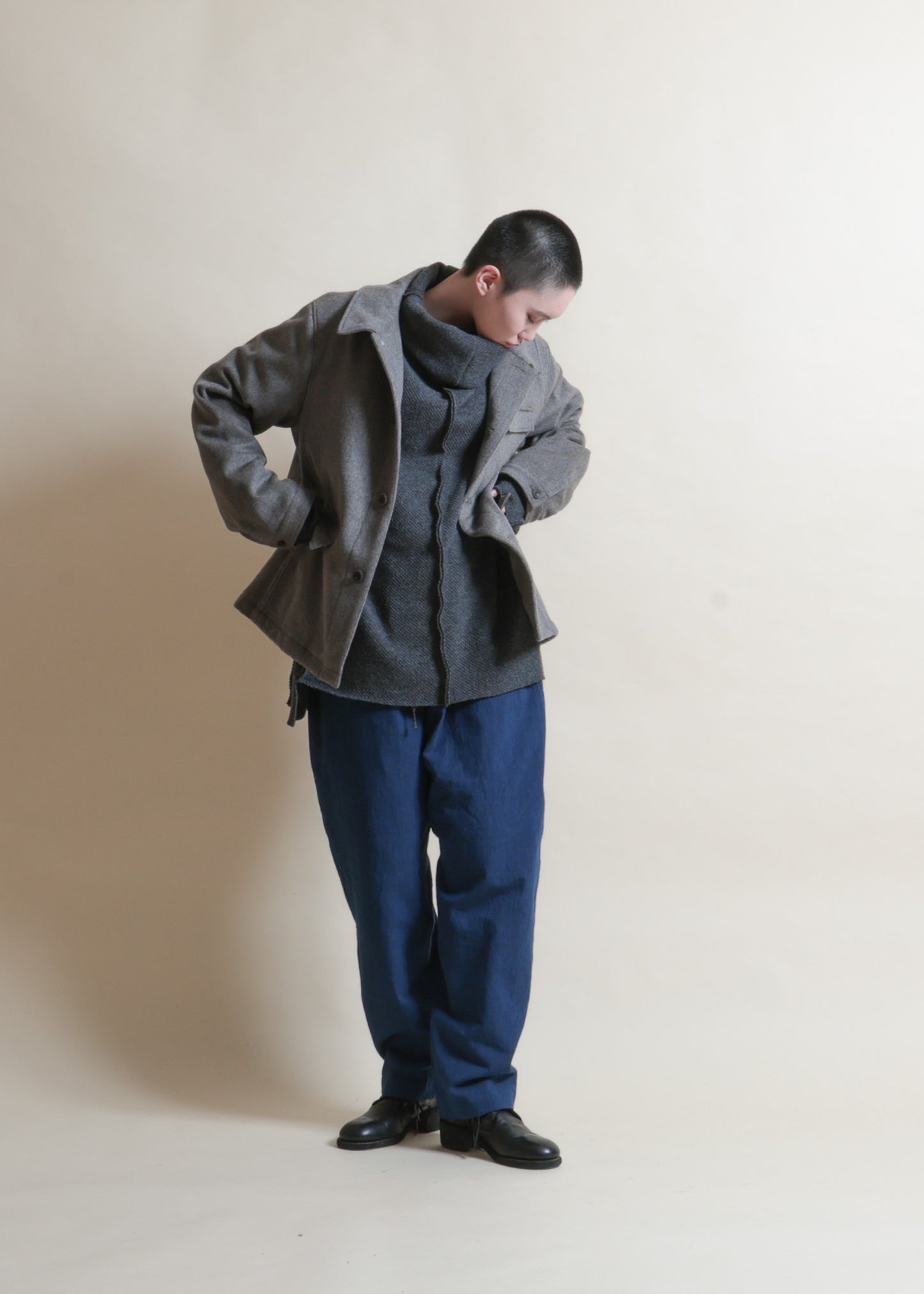 WORK-STYLE JACKET - JK57-MW19_beige gray