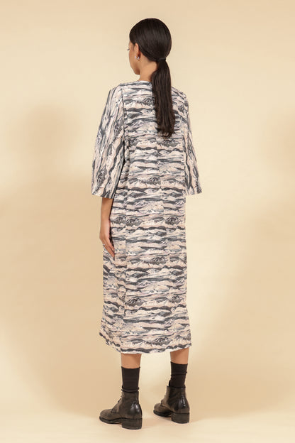 Random Stripe Cotton Long Dress – Black / OP40W-LC48-999