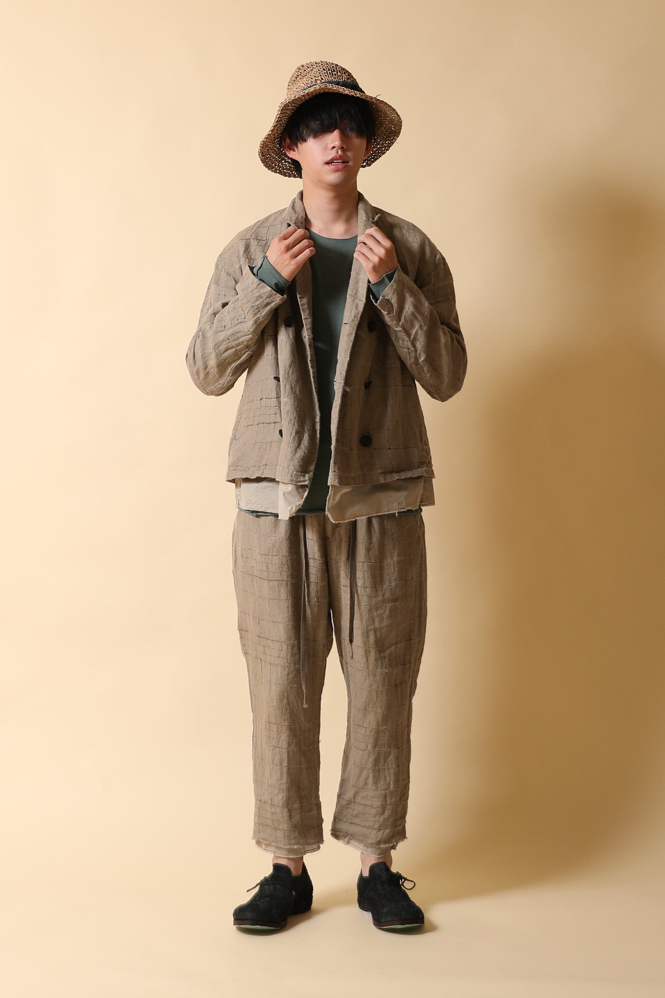 LAYERED EASY PANTS - PA101-LI25_cafe