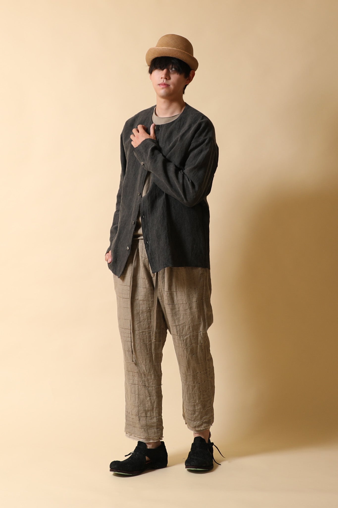 LAYERED EASY PANTS - PA101-LI25_cafe