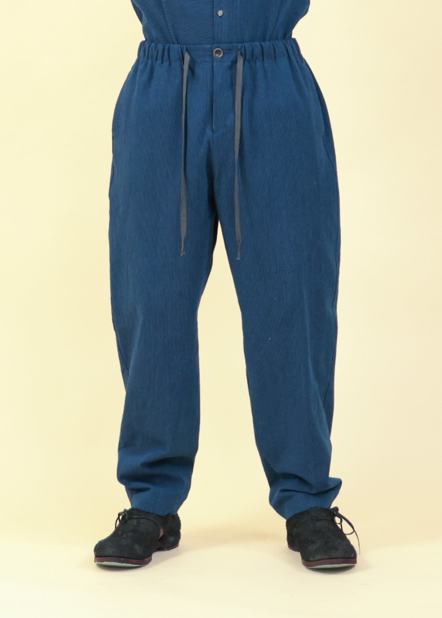 ELASTIC WAIST EASY WIDE PANTS-PA89L-LC42_indigo blue