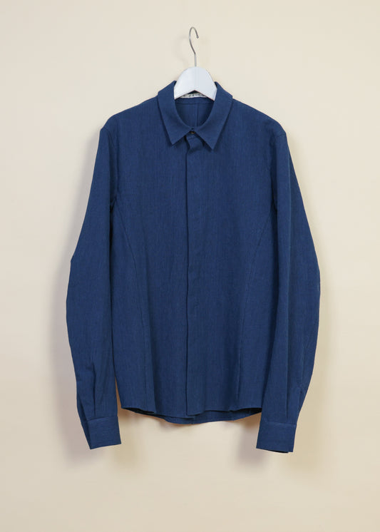 BASIC LONG SLEEVE SHIRT - SH21-LC42_indigo blue