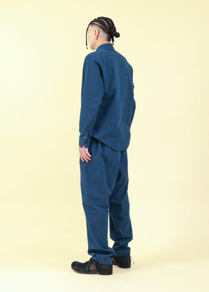 SWITCHABLE MATERIAL SHIRT - SH60-LC42_indigo blue