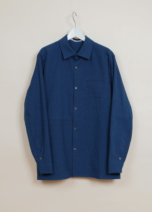 SWITCHABLE MATERIAL SHIRT - SH60-LC42_indigo blue