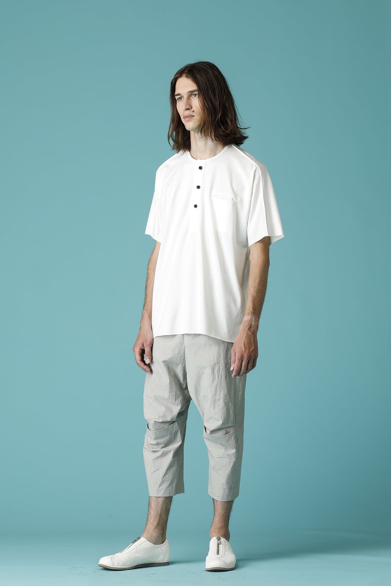 HENRY NECK T-SHIRT - CT68S-LJ43_White