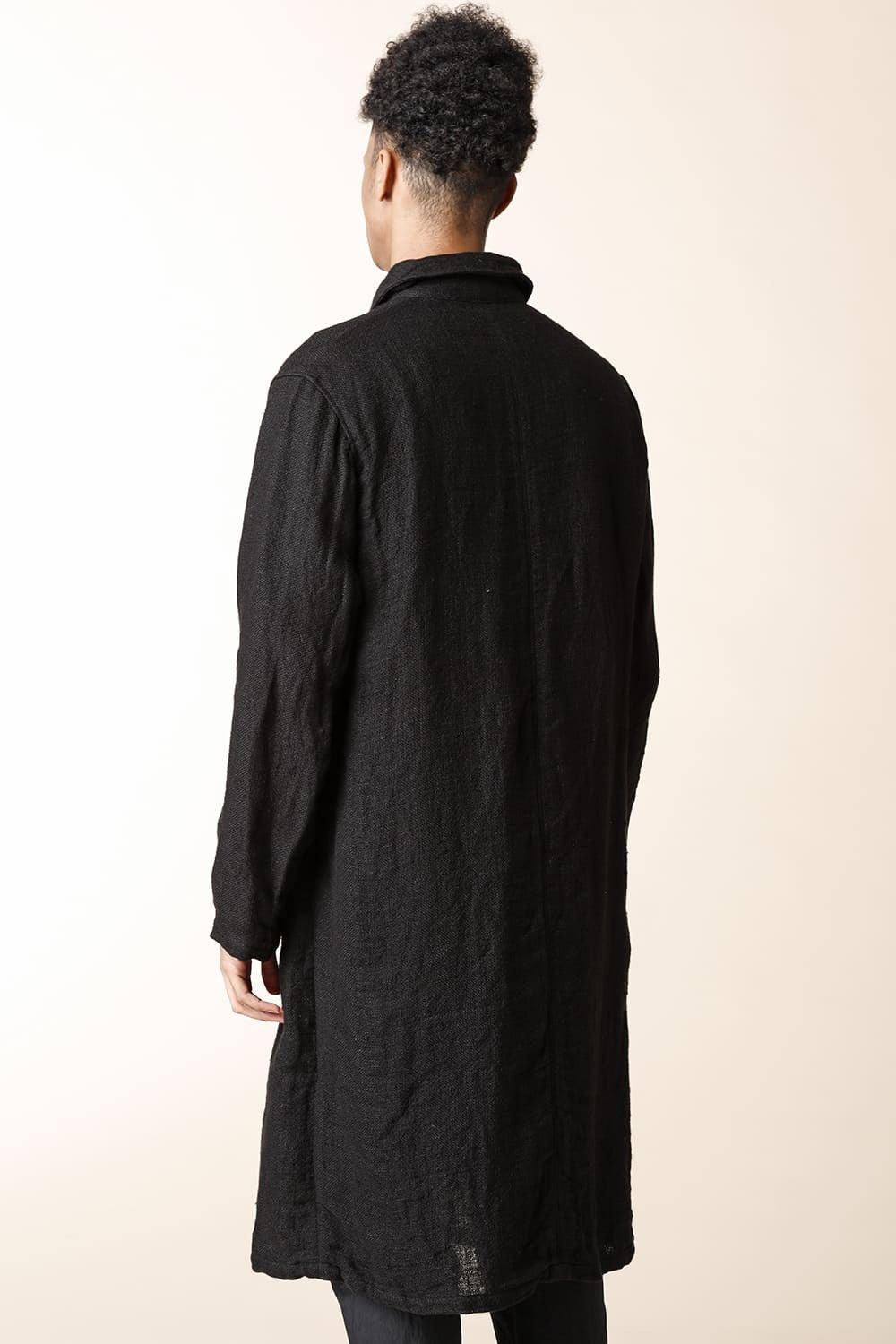 LONG COAT WITH DOUBLE BUTTON FRONT- CO33H-LI10_black