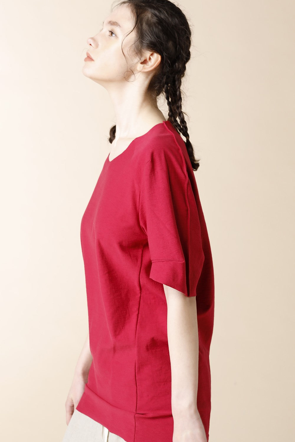 TUCK RAGLAN T-SHIRTS - CT61S-LJ41_cardinal red