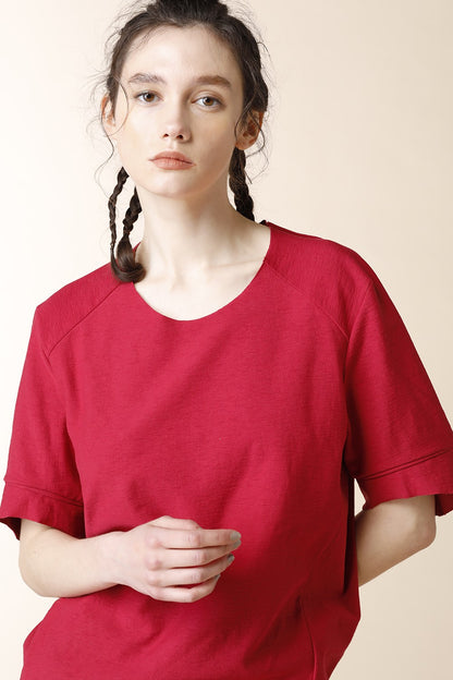 TUCK RAGLAN T-SHIRTS - CT61S-LJ41_cardinal red