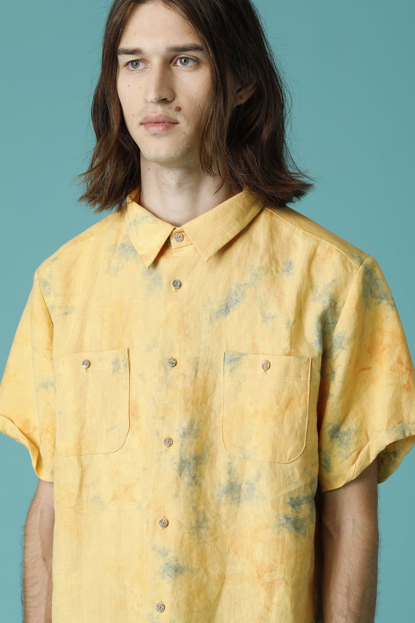 SHORT SLEEVE WIDE SHIRTS - SH53S-LI18_Mottled Orange