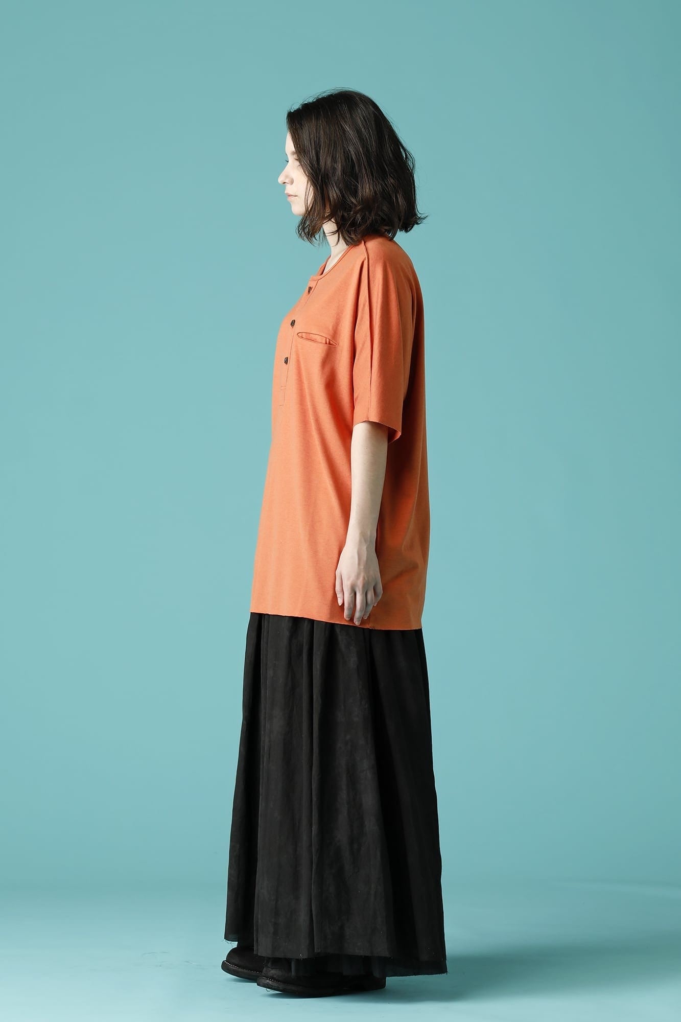 HENRY NECK T-SHIRT - CT68S-LJ43_Physalis Orange