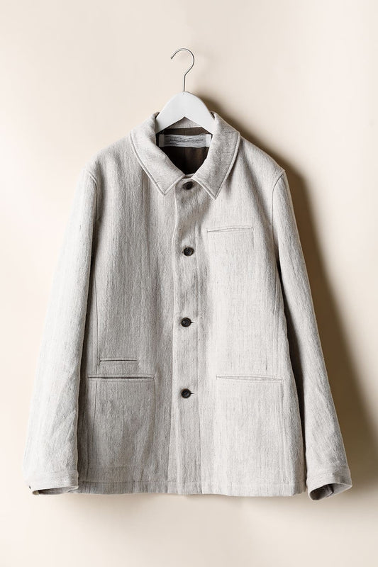 BUTTON DOWN WORK BLOUSON - JK57-HW22_ecru white